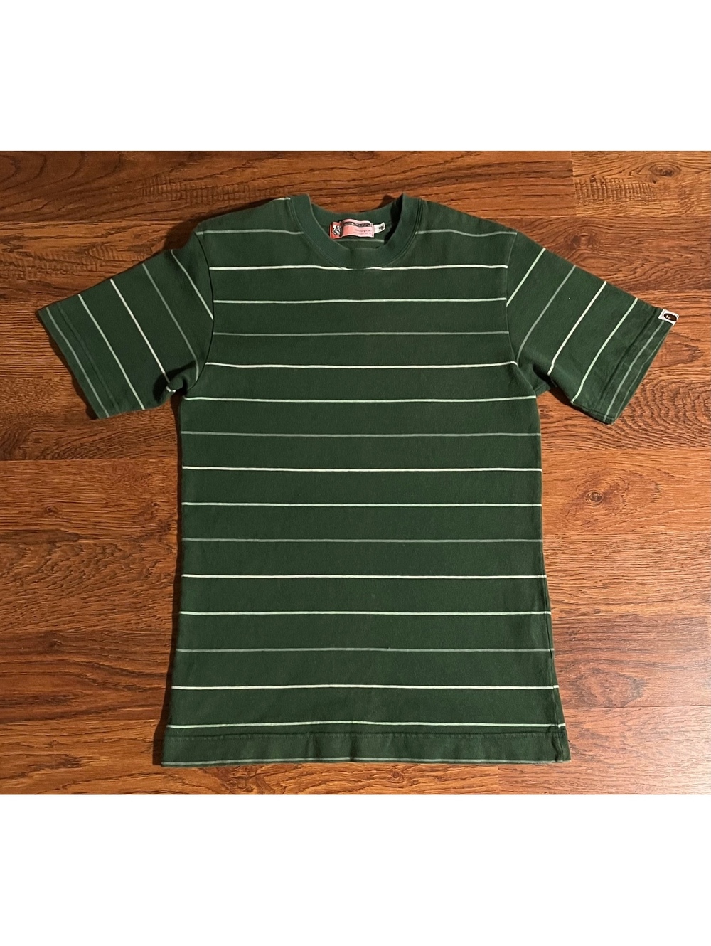 A Bathing Ape Bape Green Stripe T-Shirt Size XS